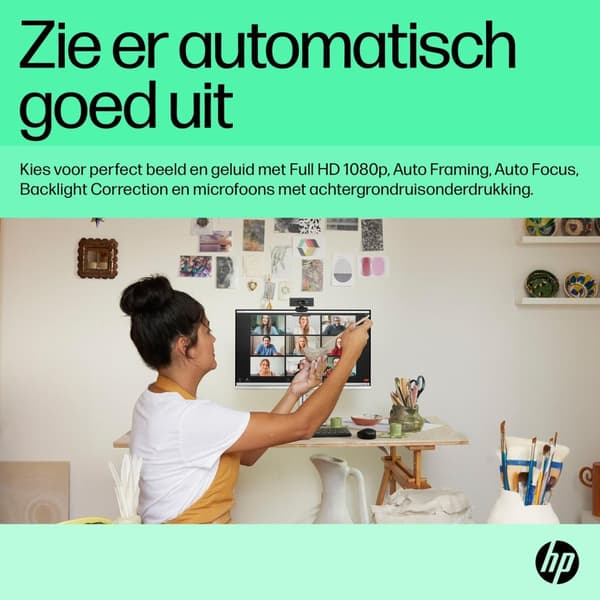 HP 620 - Webcam - tilt - farve - 4 MP - 1920x1080 - lyd - USB3.0 (6Y7L2AA#ABB)