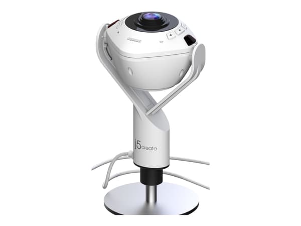 j5create JVU368-N - Konferansekamera - panorering / zoom - farge - 5 MP - 1920 x 1080 - 1080p - lyd - USB 2.0 / USB-C - MJPEG, YUV, H.264 - DC 5 V - Hvit