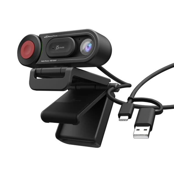 Webbkamera HD - j5create - Automatisk och manuell fokusering - Högkvalitativ mikrofon - USB