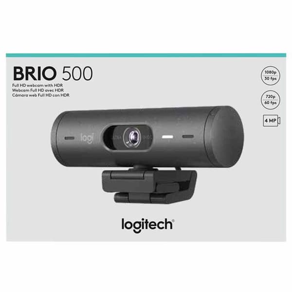 Logitech Verkkokamera Brio 500 Hopeinen