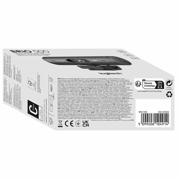 Logitech Verkkokamera Brio 500 Hopeinen