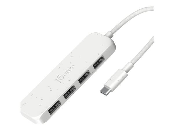 j5create JCH341EW - Hubb - miljövänlig, USB-C - 4 x USB 3.2 Gen 2 - skrivbordsmodell