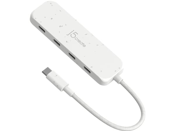 j5create JCH345EW - Hubb - miljövänlig, USB-C - 4 x USB-C 3.2 Gen 2 - skrivbordsmodell