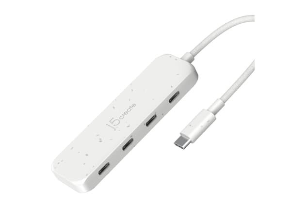 j5create JCH345EW - Hubb - miljövänlig, USB-C - 4 x USB-C 3.2 Gen 2 - skrivbordsmodell