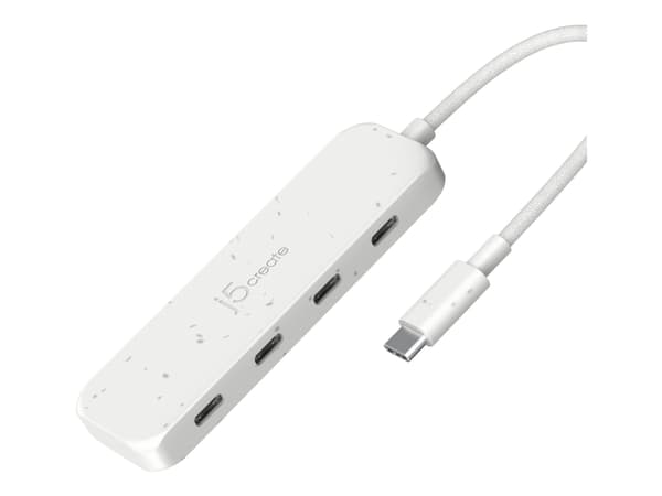 j5create JCH345EW - Hubb - miljövänlig, USB-C - 4 x USB-C 3.2 Gen 2 - skrivbordsmodell