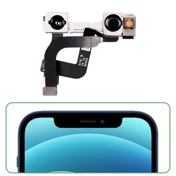 Frontkamera för iPhone 12 och 12 Pro - AVIZAR - Svart Selfie Sensor