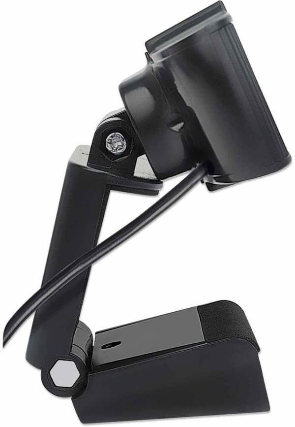 Manhattan USB Webcam, Two Megapixels (Clearance Pricing), 1080p Full HD, USB-A, Integrated Microphone, Adjustable Clip Base, 30 frame per second, Blac