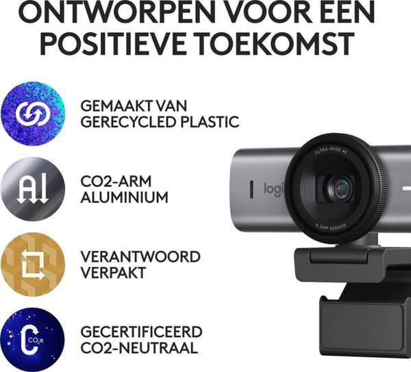 Logitech MX Brio - Webcam - 4K Ultra HD - 1080p/60fps - USB C - Grafit