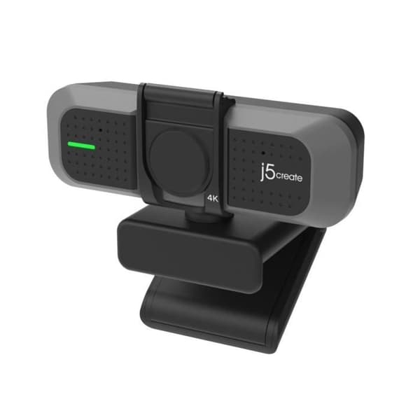 j5create JVU430 USB-webbkamera 4K Ultra HD, 3840 x 2160 videoupplösning, svart och silver