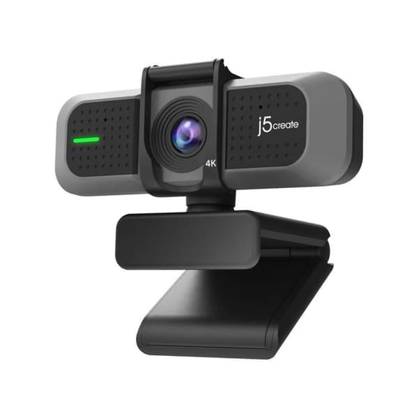 j5create JVU430 USB-webbkamera 4K Ultra HD, 3840 x 2160 videoupplösning, svart och silver