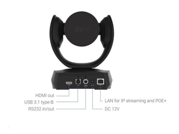 AVer CAM520 Pro3 - Konferansekamera - PTZ - farge - 8 MP - 1920 x 1080 - motorisert - LAN - USB 3.1 Gen 1 - MJPEG, H.264, YUV, YUV2 - DC 12 V / PoE P