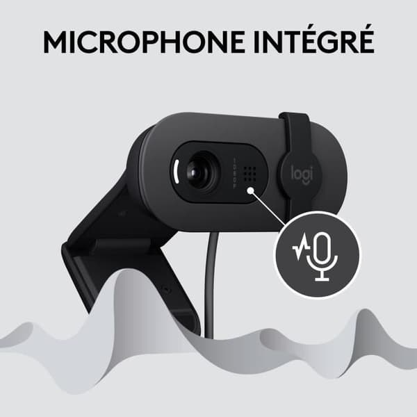 Logitech Brio 100 Full HD-webbkamera med sekretess, automatisk ljuskorrigering, USB-A - grafit