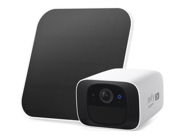 Eufy SoloCam C210 - Nettverksovervåkingskamera - utendørs - værbestandig - farge (Dag og natt) - 2K - lyd - trådløs - Wi-Fi - Bluetooth - med Solar P Hvit