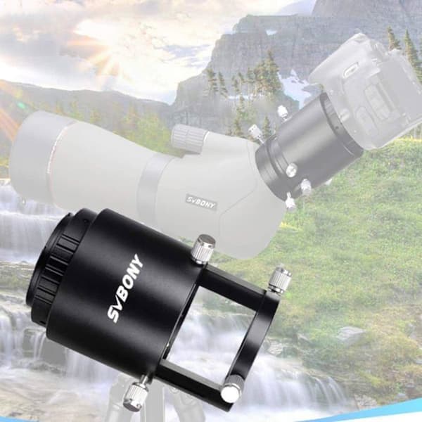 Svbony SV123 Spotting Scope Adapter, Spotting Scope Camera Adapter, Justerbar längd T Adapter Kompatibel med SV46