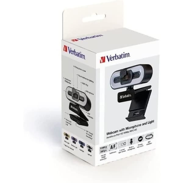 Verbatim AWC-02 Quad HD webbkamera - svart - TU