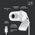 Miniatyrbild 6 av 6: Webbkamera - Full HD 1080p - Logitech - Brio 100 - Integrerad mikrofon - Vit