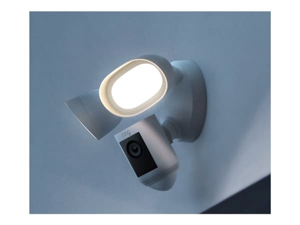 Ring Floodlight Cam Wired Pro - Verkkovalvontakamera - ulkona - säänkestävä - väri (päivä/yö) - 1920 x 1080 - 1080p - ääni - langaton - WiFi