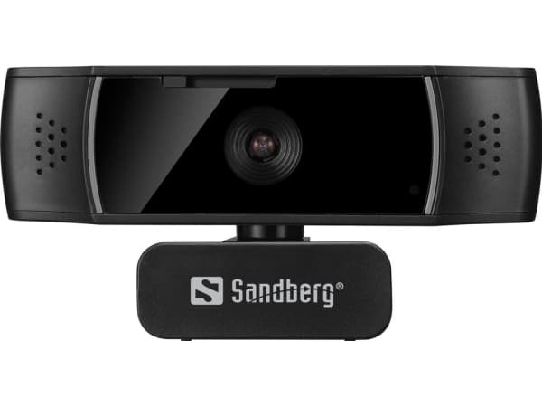 Sandberg USB Webcam Autofokus DualMic webkamera Sort