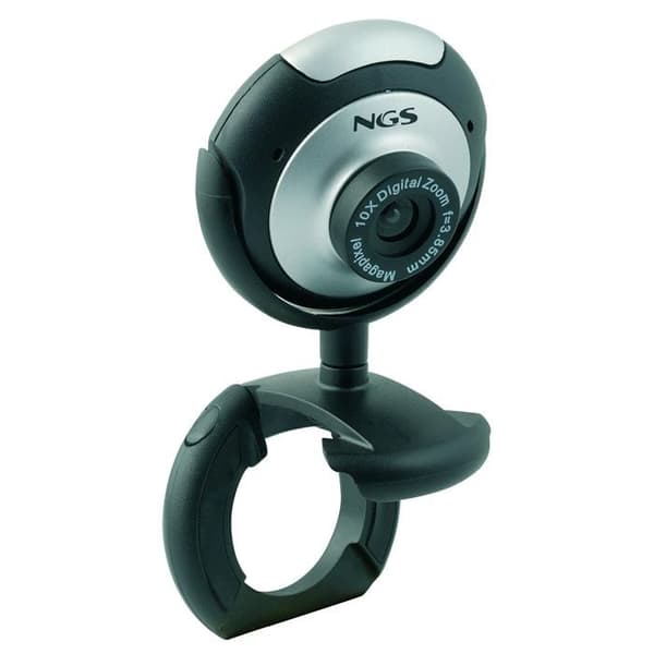 NGS webbkamera - 0.3 Mp - USB 2.0 - 8 interpolerade megapixlar - CMOS-sensor - Mikrofon Svart, Silver