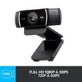 Miniatyrbild 3 av 6: Webbkamera - Full HD 1080p - Logitech - C922 Pro - Stream - Svart