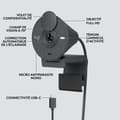Miniatyrbild 6 av 6: Webbkamera - Full HD 1080p - Logitech - Brio 300 - Integrerad mikrofon med brusreducering - Obstructor - Grafit