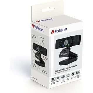 Webbkamera - Verbatim - AWC-03 - 4K Ultra HD - Autofokus - Mikro omnidirektionella - Svart