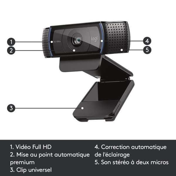 Webbkamera - Full HD 1080p - Logitech - C920