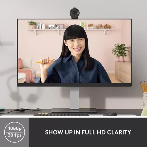 Web-kamera - Full HD 1080p - Logitech - Brio 300 - Integroitu mikrofoni melunvaimennuksella - Este - Grafiitti