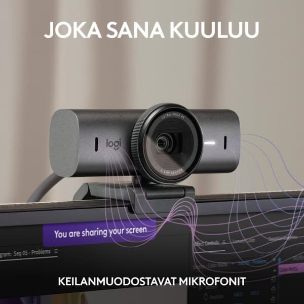 Logitech MX Brio Ultra HD 4K -web-kamera, hopea