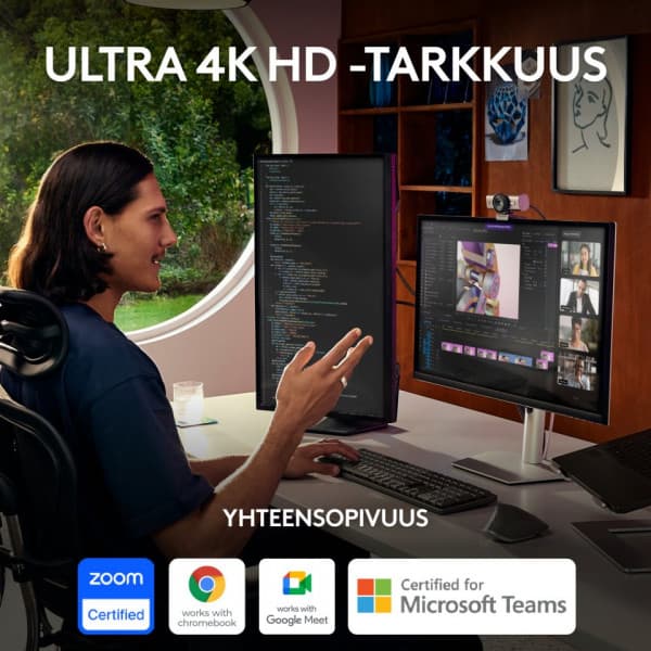 Logitech MX Brio Ultra HD 4K -web-kamera, hopea