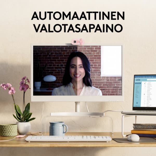 Logitech Brio 100 -webbkamera, rosa