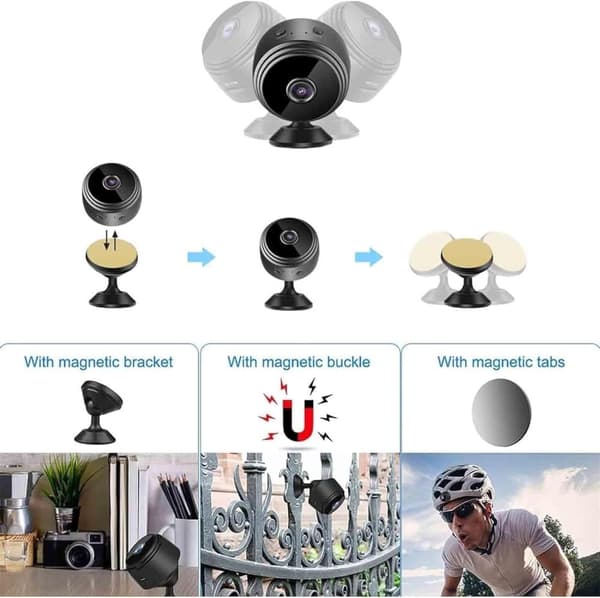 3 pakkauksen mini-Wifi-kamerat, langattomat kamerat ääni- ja videolähetyksellä, HD 1080p -koti