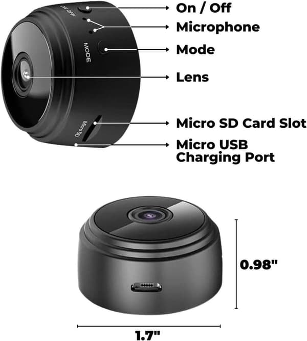 3 pakkauksen mini-Wifi-kamerat, langattomat kamerat ääni- ja videolähetyksellä, HD 1080p -koti