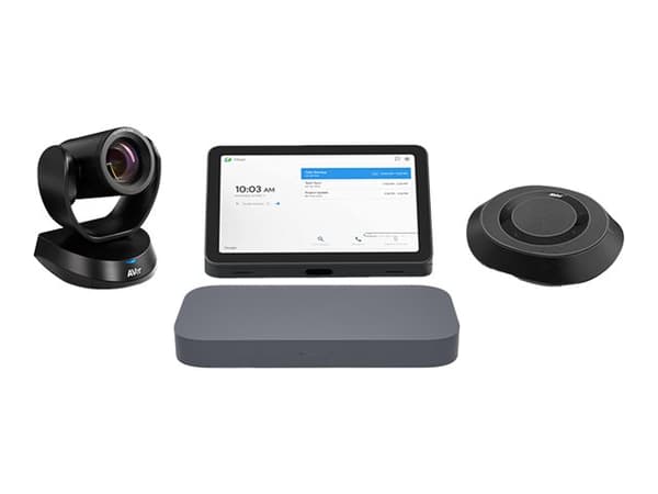 ASUS Google Meet GQE20A - Large Room Kit - paket för videokonferens (PTZ-kamera, högtalartelefon, pekskärmskonsol) - järngrå - med Meeting Computer S