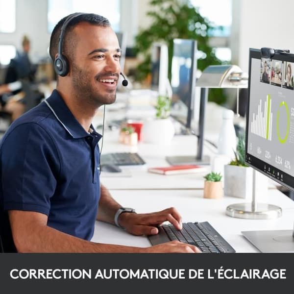 Webbkamera - 720p - Logitech - C270 - Integrerad mikrofon - Svart