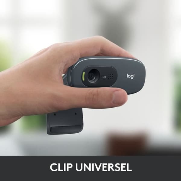 Webbkamera - 720p - Logitech - C270 - Integrerad mikrofon - Svart