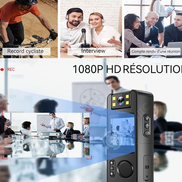 INN Mini Body Camera Webcam 1080P webbkamera med mikrofon med roterbar lins med Clip Noise Reduction Camera Portable