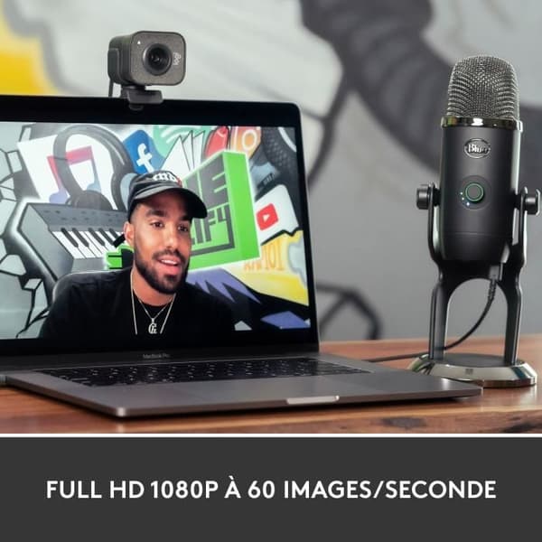Webbkamera - Full HD 1080p - Logitech G - StreamCam - För Twitch och Youtube streaming - Grafit