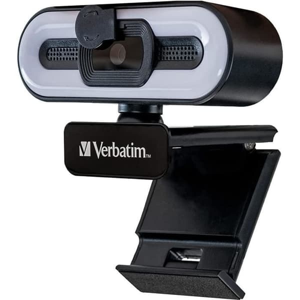 Webbkamera - Verbatim - AWC-02 - Full HD 1080p - Rotation 360° - Inbyggd mikrofon Svart
