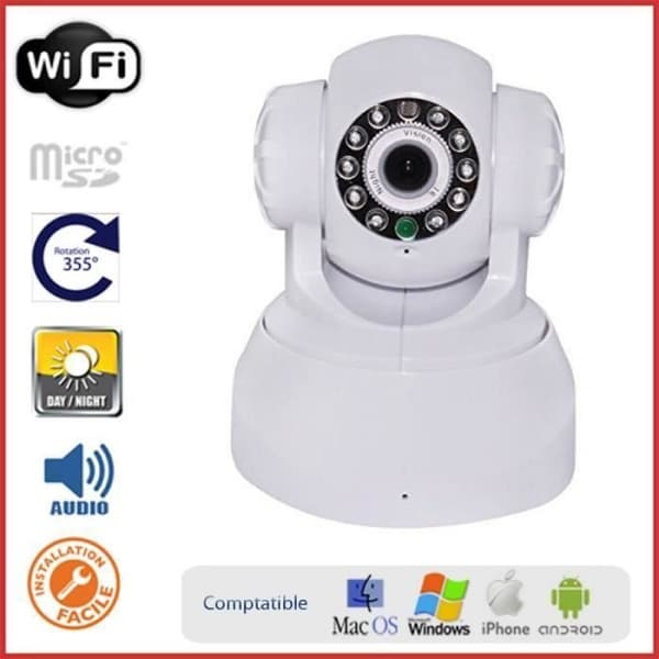 Motoriserad roterande IP-kamera inomhus, WIFI, Topp