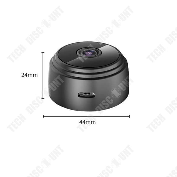 Övervakning Smart Small Hemnätverk Övervakning Webbkamera Liten Black Bean Kamerakabel Gratis webbkameraövervakning 44mm*24mm*44 mm