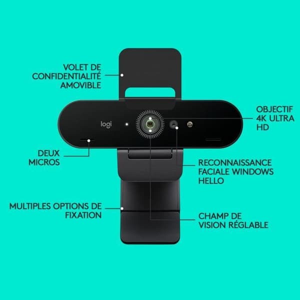 LOGITECH - Ultra HD Pro Business BRIO webbkamera - Svart