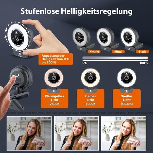 Webbkamera - Vitade - 862Pro - 1080p FHD - 60 FPS - Fjärrkontroll med integrerat skyddsskydd