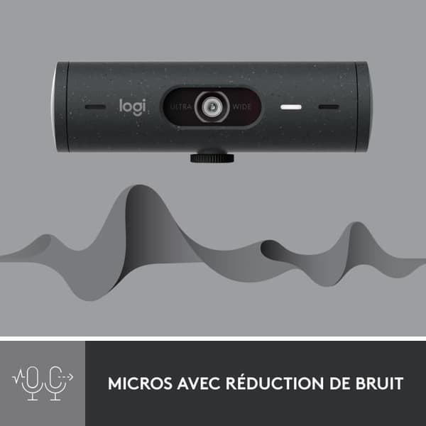 Logitech Brio 500 webbkamera HD-webbkamera med dubbla brusreducerande mikrofoner - grafit