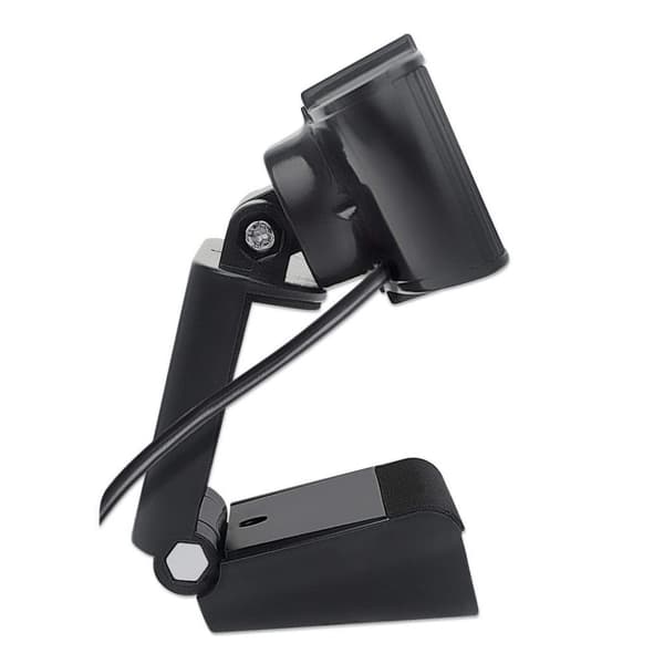 Manhattan USB-webcam, to megapixels (udsalgspris), 1080p Full HD, USB-A, integreret mikrofon, justerbar klipsbase, 30 billeder pr. sekund, sort, tre