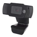 Miniatyrbillede 1 af 6: Manhattan USB-webcam, to megapixels (udsalgspris), 1080p Full HD, USB-A, integreret mikrofon, justerbar klipsbase, 30 billeder pr. sekund, sort, tre