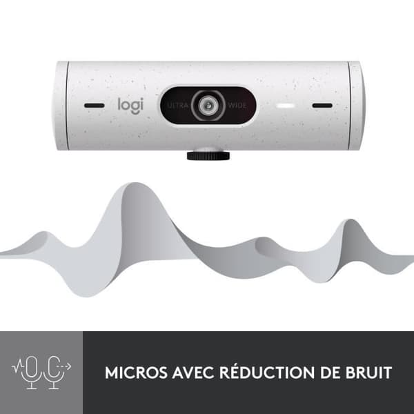 Logitech Brio 500 webbkamera HD-webbkamera med dubbla brusreducerande mikrofoner - Vit