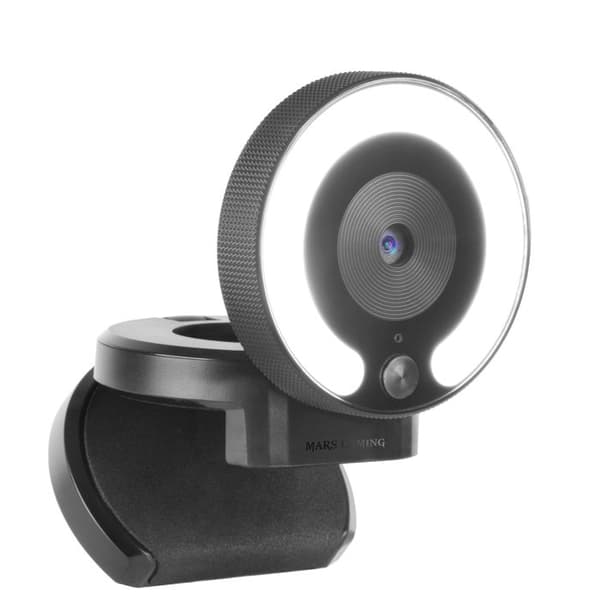 Mars Gaming MWPRO Noir - Webbkameror Full HD - Optik 90 - Ljusring, Mikrofon HQ