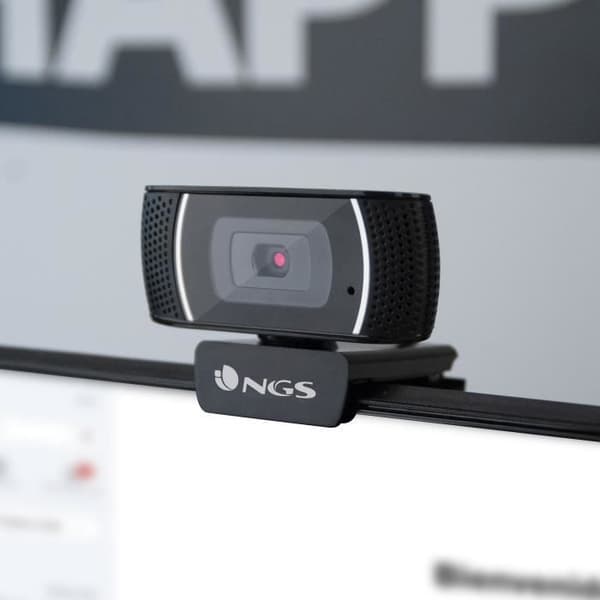 NGS XPRESSCAM1080 - Full HD 1920x1080 webbkamera med USB 2.0-anslutning, inbyggd mikrofon, 2Mpx True Resolution och Plug&Play