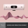 Miniatyrbild 4 av 6: Logitech Brio 500 webbkamera HD-webbkamera med dubbla brusreducerande mikrofoner - rosa
